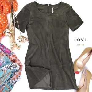 LoveMarks Green Suede Dress Sz XS